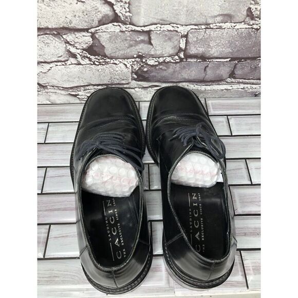 LAUDINO CACCIN Black Leather Cap Toe Oxfords Lace Dress Shoes Men Sz 9M US/42EU - Picture 8 of 16